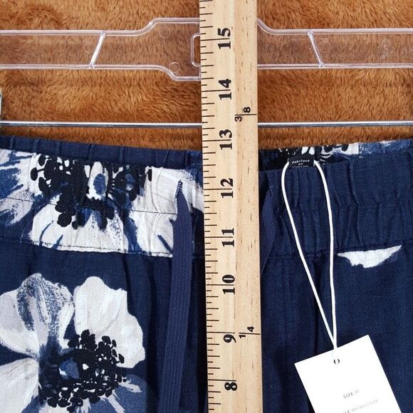 VINCE Shorts Mens Medium Blue Floral Drawstring Pull On Tropical Linen $225 - Picture 9 of 11